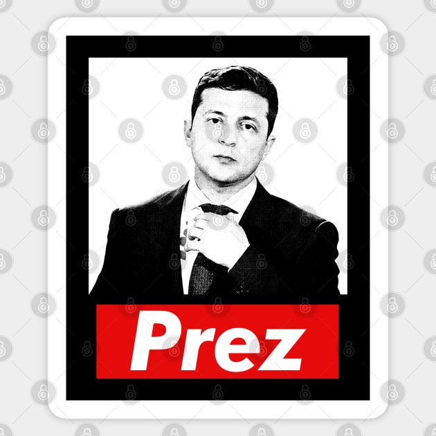 Zelensky Ukraine Prez  / Retro Fan Art Design Sticker by DankFutura